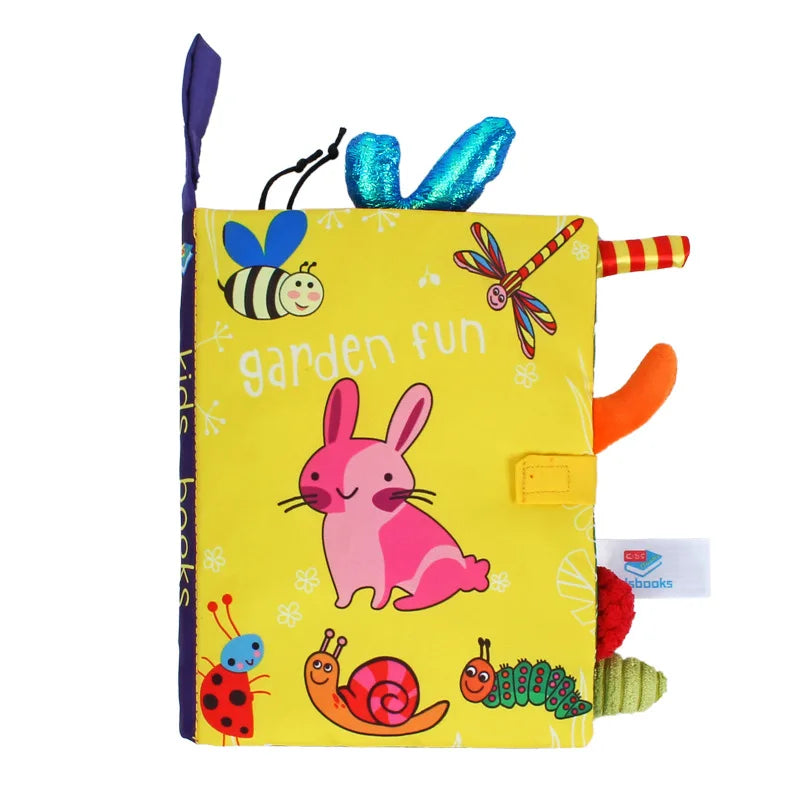 Brinquedo Educativo para Bebês 0-36M. Livro de Tecido com Cauda, Livro de Pano com Quebra-Cabeça. Chocalho Sonoro Interativo para Pais e Filhos.