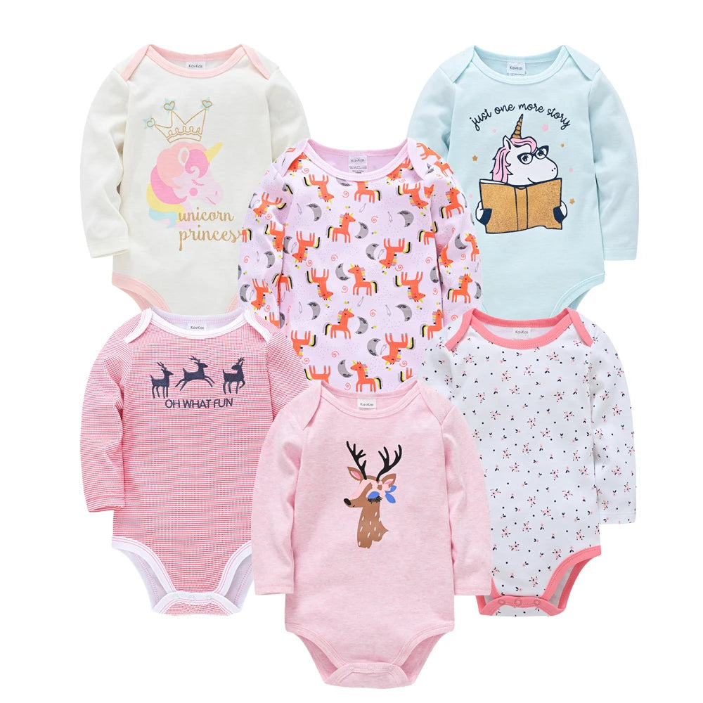 Body de Bebê Menino/Menina. Manga Longa 100% Algodão Roupas de Bebê 0-12 meses. 6 PEÇAS E 3 PEÇAS.
