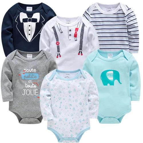 Body de Bebê Menino/Menina. Manga Longa 100% Algodão Roupas de Bebê 0-12 meses. 6 PEÇAS E 3 PEÇAS.