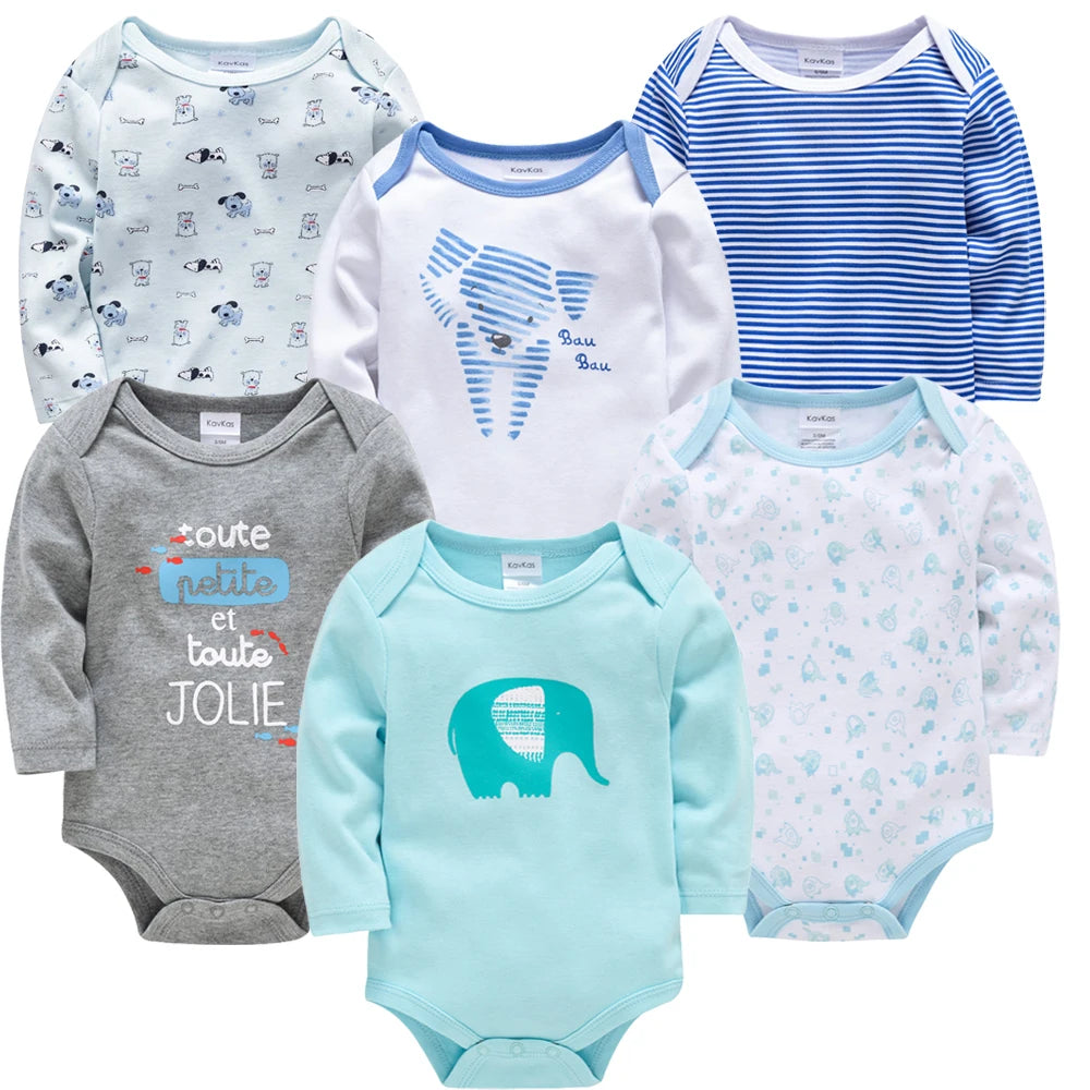 Body de Bebê Menino/Menina. Manga Longa 100% Algodão Roupas de Bebê 0-12 meses. 6 PEÇAS E 3 PEÇAS.