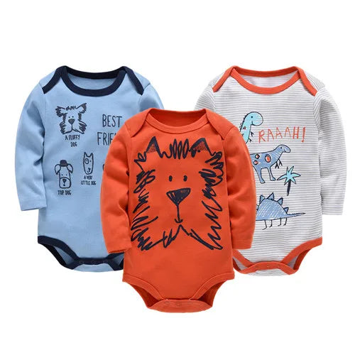 Body de Bebê Menino/Menina. Manga Longa 100% Algodão Roupas de Bebê 0-12 meses. 6 PEÇAS E 3 PEÇAS.