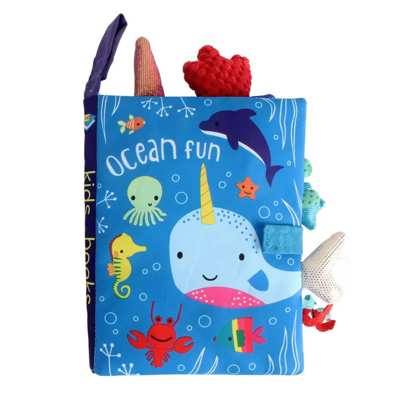 Brinquedo Educativo para Bebês 0-36M. Livro de Tecido com Cauda, Livro de Pano com Quebra-Cabeça. Chocalho Sonoro Interativo para Pais e Filhos.