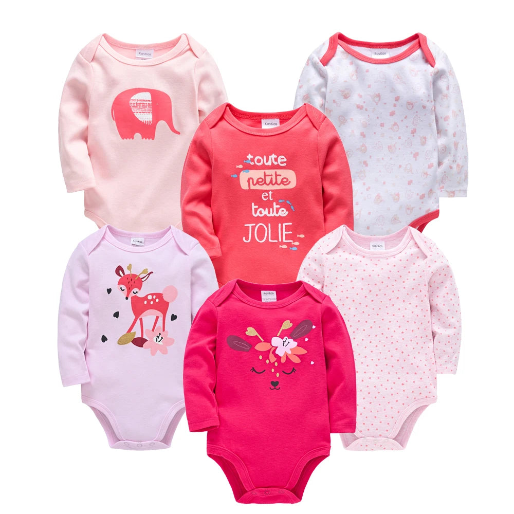 Body de Bebê Menino/Menina. Manga Longa 100% Algodão Roupas de Bebê 0-12 meses. 6 PEÇAS E 3 PEÇAS.