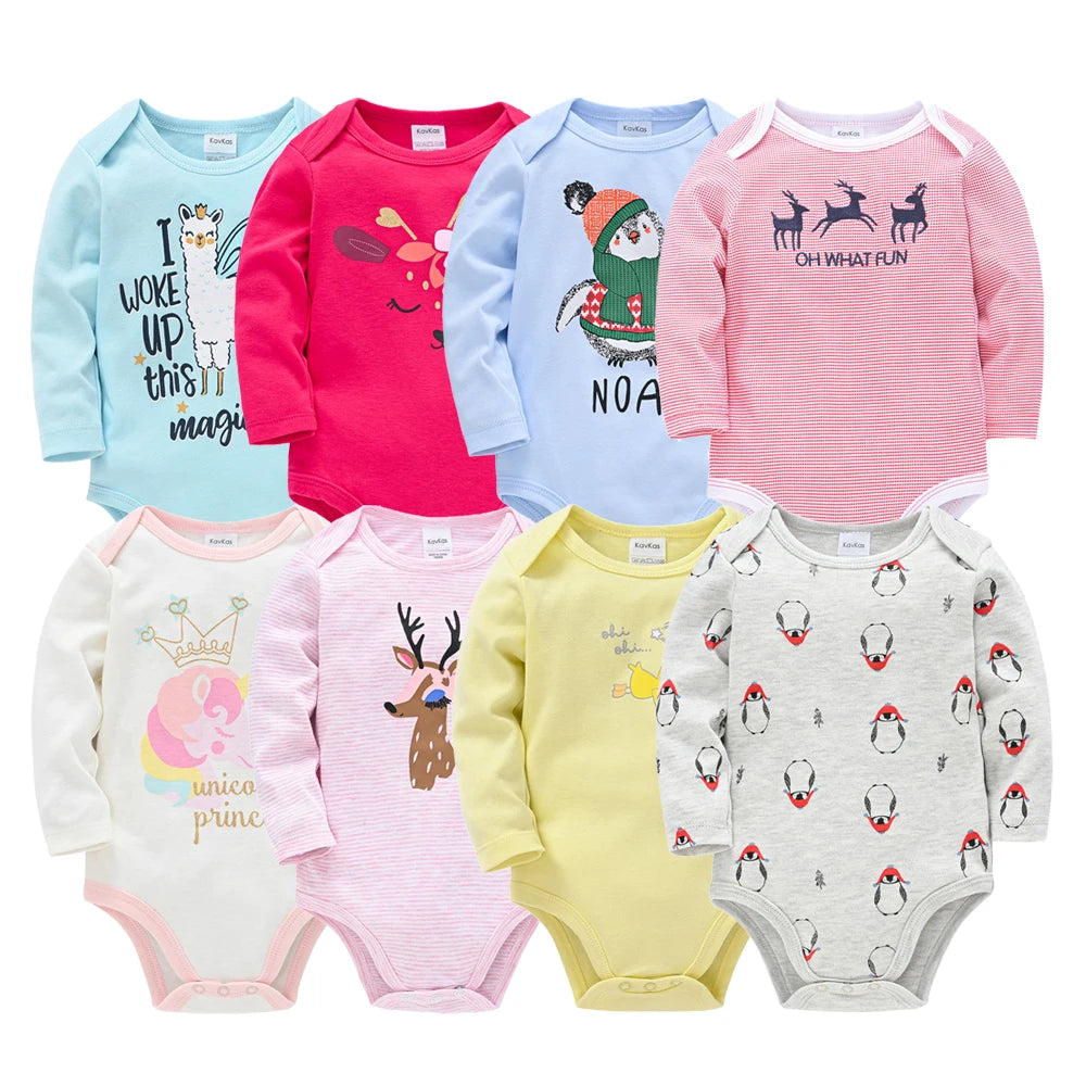 Body de Bebê Menino/Menina. Manga Longa 100% Algodão Roupas de Bebê 0-12 meses. 6 PEÇAS E 3 PEÇAS.