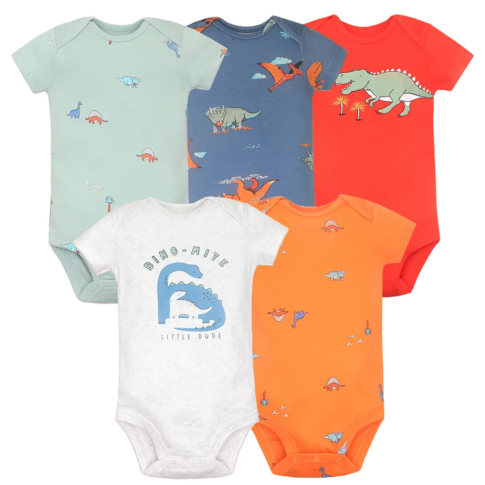 Kit com 5 Bodies Infantis – Roupinhas em 100% Algodão para Bebês, Macias e Confortáveis