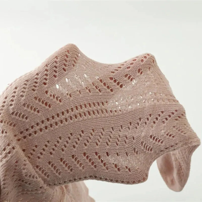 Meias-calças de verão para meninas, com tule vazado, estilo Espanha, para crianças, roupas de rede, meia-calça fina para bebês.