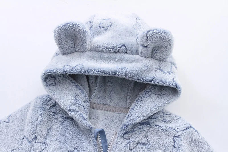 Macacão Bebê de Flanela Quentinho – Body Infantil com Estampa de Desenho Animado. Ideal para Outono e Inverno (0 a 12 Meses.
