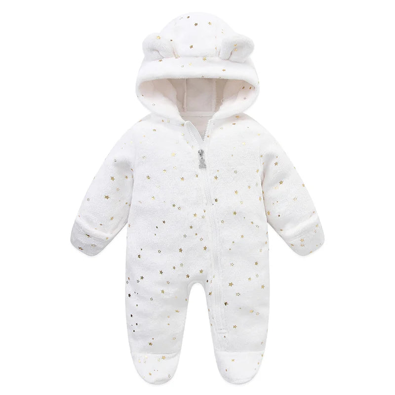 Macacão Infantil de Flanela para Bebê – Body Quentinho com Estampa de Desenho Animado para Meninos e Meninas