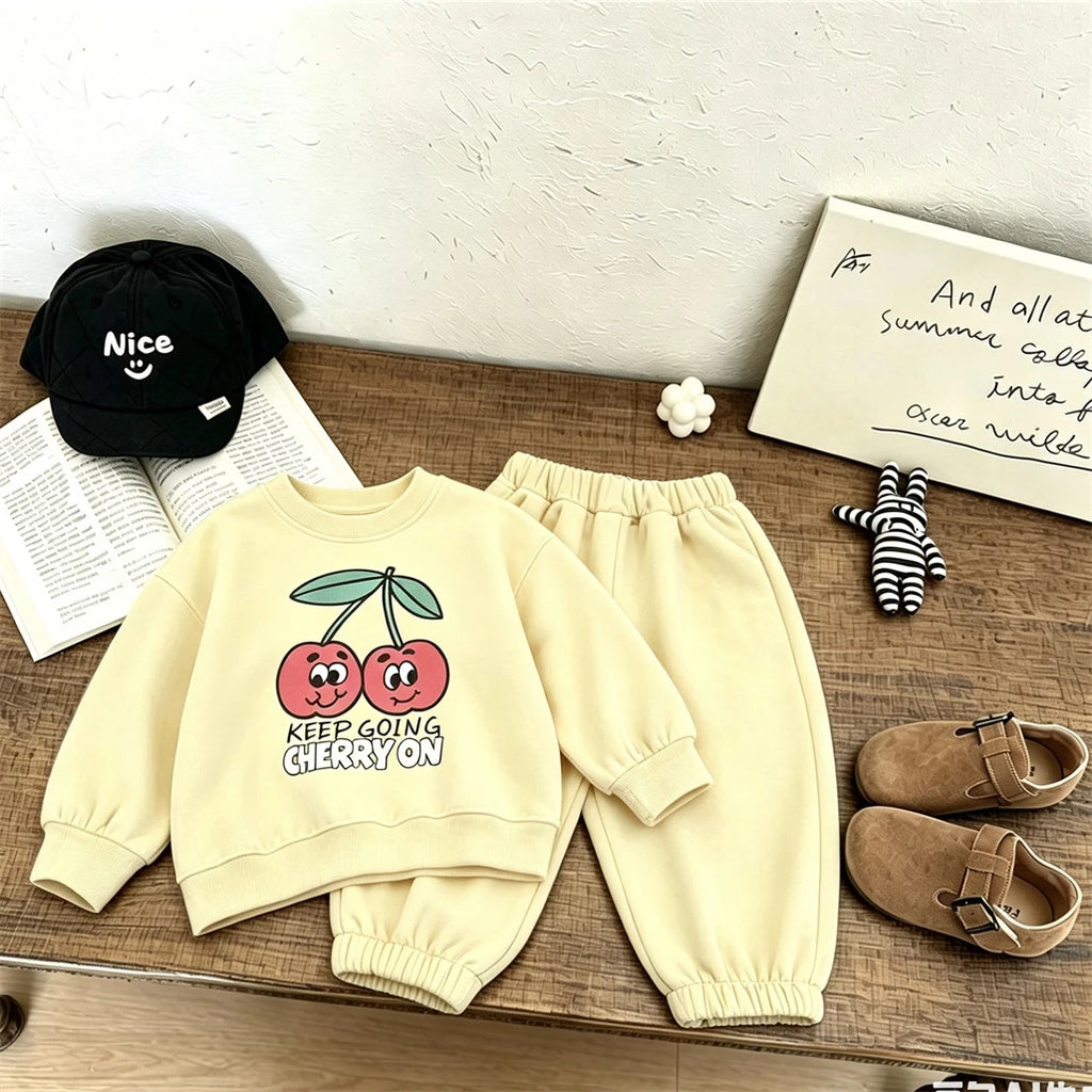 Roupa Infantil Estampada para Crianças de 2 a 6 Anos. Moletom + Calça Primavera Outono. Conjunto de Manga Longa. Roupas Externas. Novo Conjunto de Moletom Fofo.