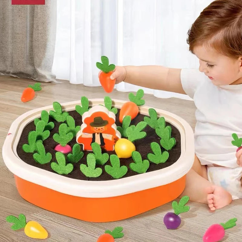 Brinquedo Educativo Montessori para Crianças | Jogo de Cenouras, Encaixe de Formas e Desenvolvimento Infantil