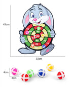Jogo de Dardos de Animais de Desenho Animado Bola Adesiva. Brinquedo Educativo para Bebês.