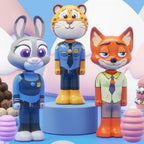 Escova de Dentes Infantil Disney Zootopia Nick & Judy Ajustável com Cerdas Macias Transformável