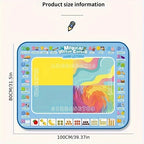 Tapete de Desenho com Água Mágica 100x80CM para Colorir e Rabiscos com Canetas Mágicas Reutilizáveis. Quadro de Pintura Montessori. Brinquedos Educativos.