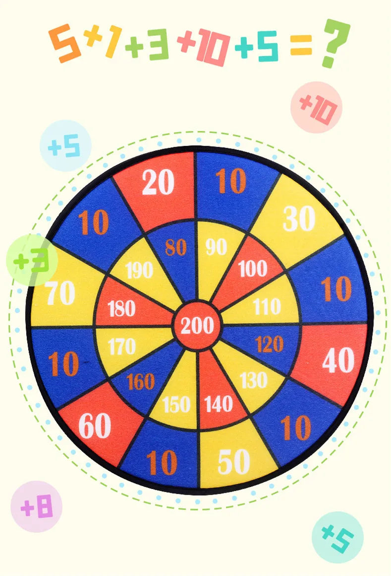 Jogo de Dardos de Animais de Desenho Animado Bola Adesiva. Brinquedo Educativo para Bebês.