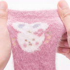 3 Pares de Meias de Inverno Grossas para Bebê, Meias de Tubo Médio de Coelho e Urso de Pelúcia, Quentes para Recém-Nascido, Menino e Menina.