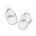 Meckior Sapatos de Bebê Clássicos com Laço Fofo em Forma de Coração. Solado Antiderrapante. Sapatos para Bebês e Meninas de 0-18 meses