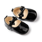 Sapatos Meckior para Bebês Meninas Laço Princesa Sapatos de Festa PU Antiderrapante Sola Macia Primeiros Passos Recém-nascido Sapatos de Berço