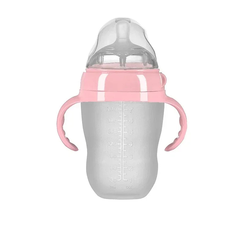 Mamadeira de Silicone com Alça para Bebê – Ideal para Desmame, com Bico Anti-Asfixia e Design Ergonômico