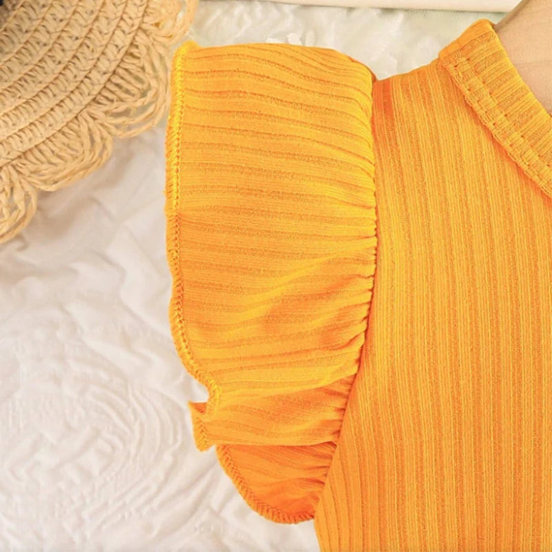 Vestido para Bebê Menina de 0-3 Anos. Roupinha Fofa de Abelhinha para Crianças + Faixa de Cabelo com Laço.