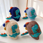 Touca de Tricô Infantil Dinossauro 3D com Protetores de Orelha