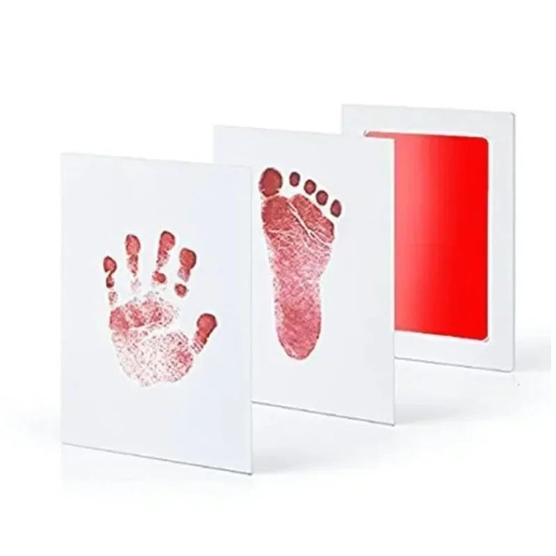 Kit de Lembrança para Bebê Recém-Nascido | Pegadas e Mãozinhas com Almofada de Tinta Segura