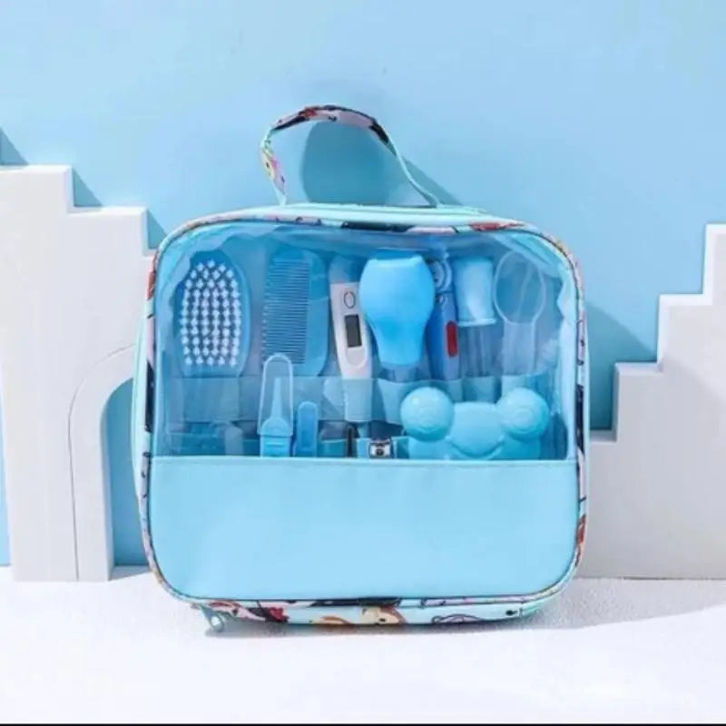 Conjunto de bolsa de cuidados para bebê com treze peças e vinte peças, cortador de unhas e aspirador nasal, limpeza diária do bebê.