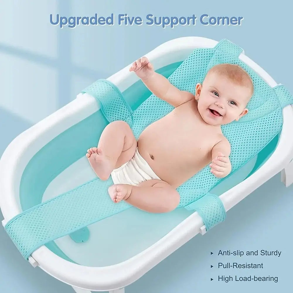 Tapete de Rede de Banho Antiderrapante em Forma de Cruz para Bebê, Almofada de Banho Ajustável para Recém-nascidos, Banheira Infantil, Cama de Banho para Chuveiro, Assento de Banho para Bebê.