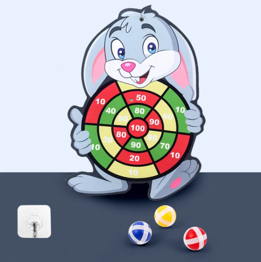 Jogo de Dardos de Animais de Desenho Animado Bola Adesiva. Brinquedo Educativo para Bebês.