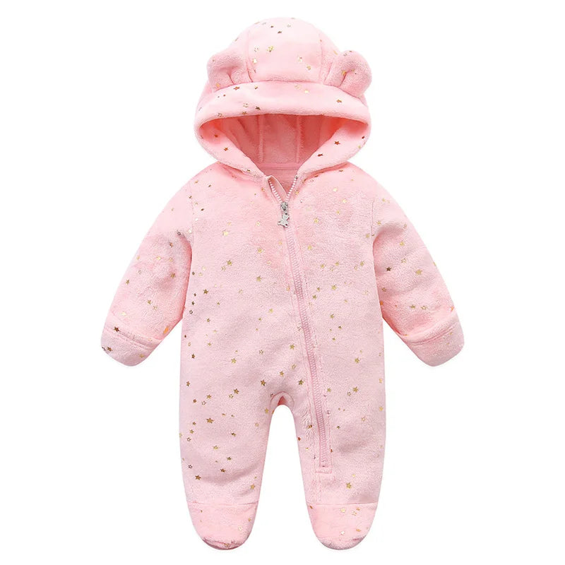 Macacão Bebê de Flanela Quentinho – Body Infantil com Estampa de Desenho Animado. Ideal para Outono e Inverno (0 a 12 Meses.