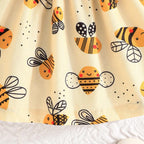 Vestido para Bebê Menina de 0-3 Anos. Roupinha Fofa de Abelhinha para Crianças + Faixa de Cabelo com Laço.