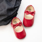 Sapatos Meckior para Bebês Meninas Laço Princesa Sapatos de Festa PU Antiderrapante Sola Macia Primeiros Passos Recém-nascido Sapatos de Berço