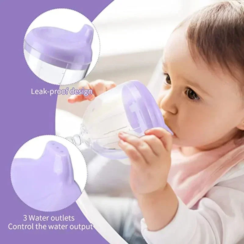 Copo Infantil Divertido em Forma de Taça de Vinho com Tampa 150ml. Garrafinha de Aprendizado para Bebês. Copo de Amamentação para Crianças.