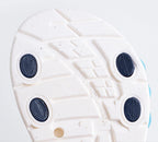 Sandálias esportivas infantis com padrões geométricos, respirável, resistente ao desgaste, macia, com velcro ajustável para meninos e meninas.