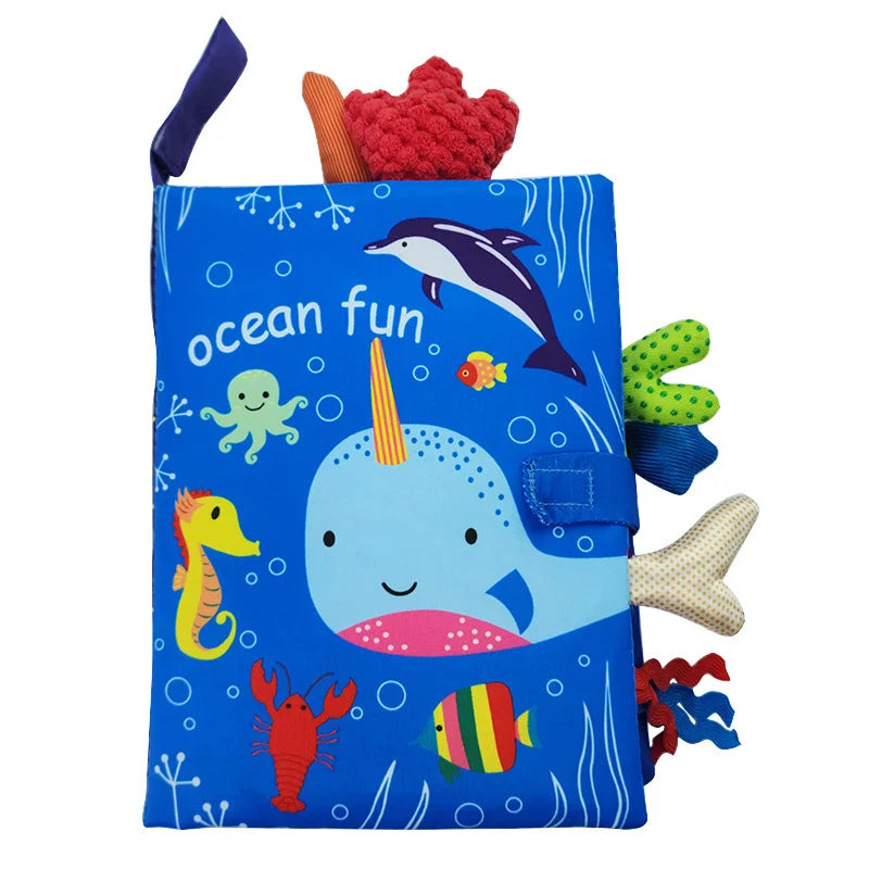 Brinquedo Educativo para Bebês 0-36M. Livro de Tecido com Cauda, Livro de Pano com Quebra-Cabeça. Chocalho Sonoro Interativo para Pais e Filhos.