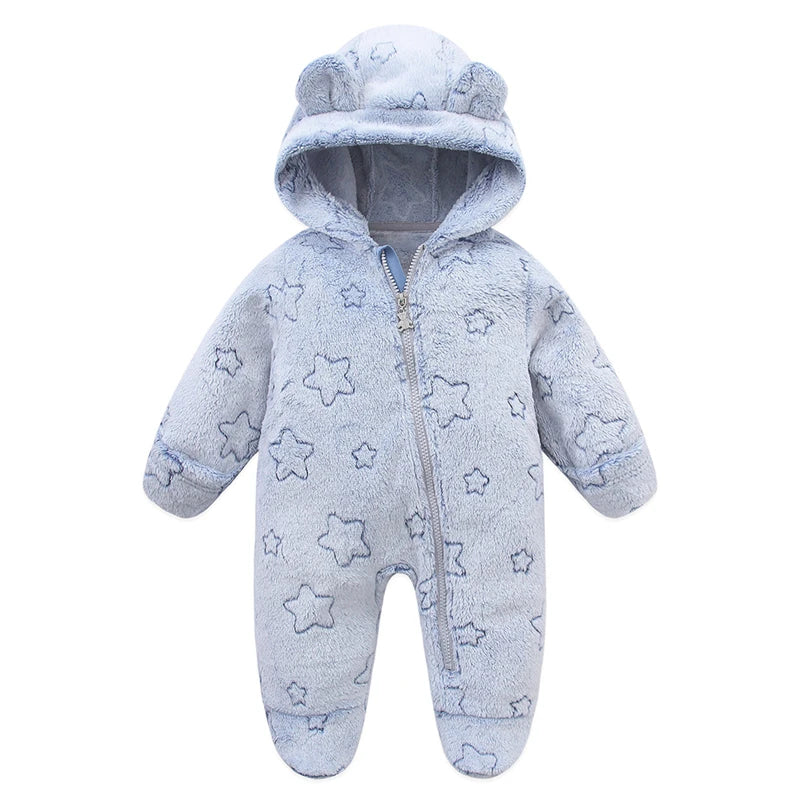 Macacão Infantil de Flanela para Bebê – Body Quentinho com Estampa de Desenho Animado para Meninos e Meninas