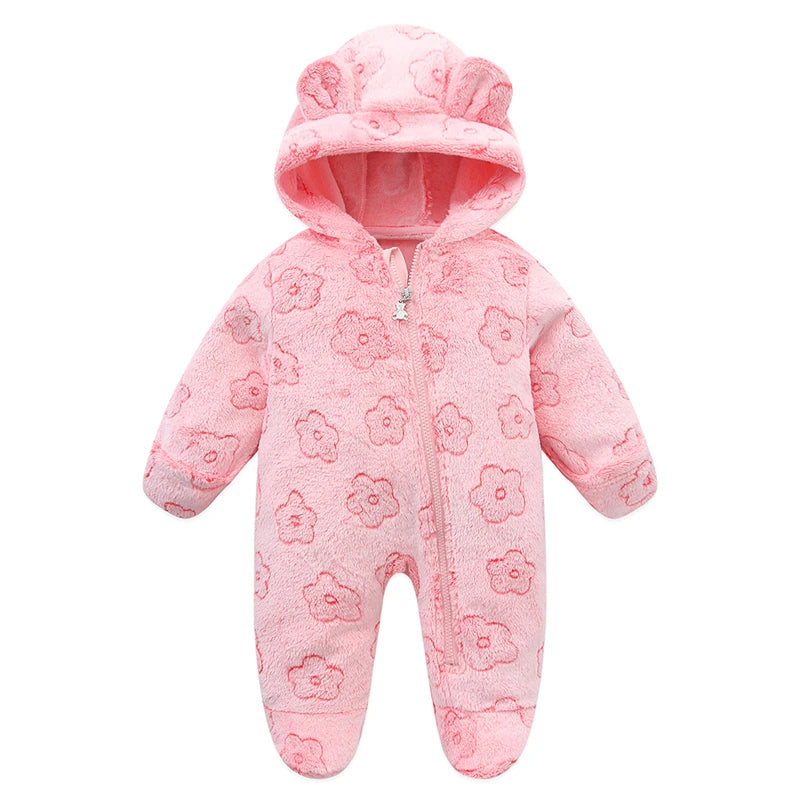 Macacão Infantil de Flanela para Bebê – Body Quentinho com Estampa de Desenho Animado para Meninos e Meninas