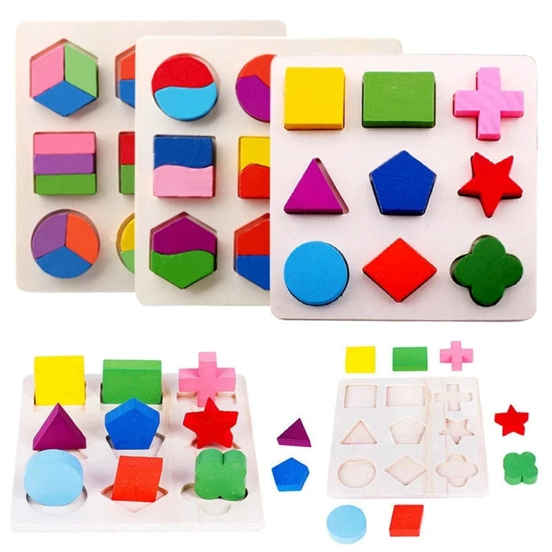 Quebra-cabeça de Madeira com Letras, Números e Formas para Bebês. Quebra-cabeça 3D. Brinquedos Educativos para Crianças.