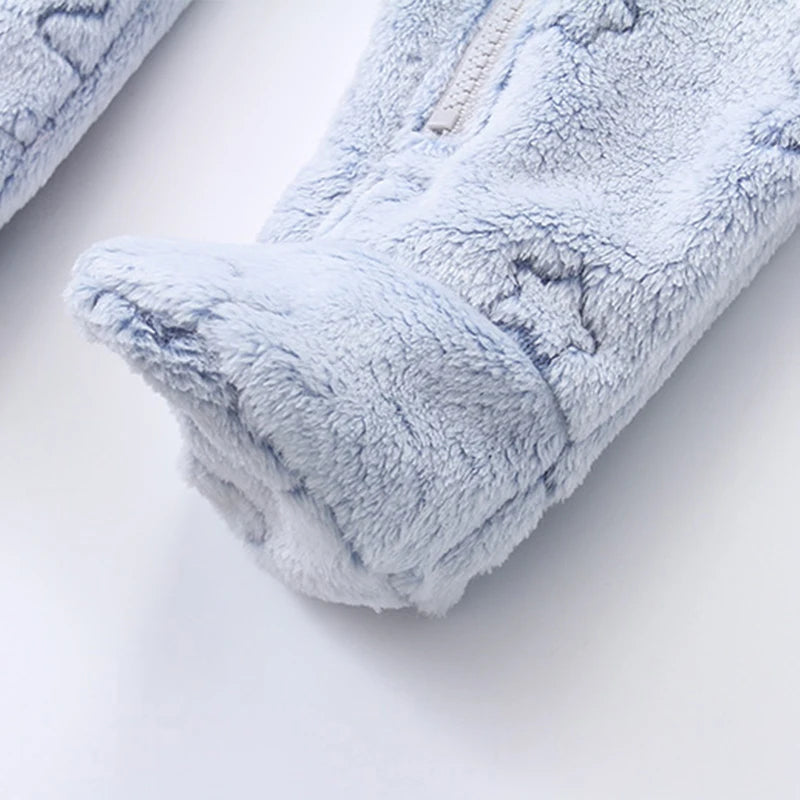 Macacão Bebê de Flanela Quentinho – Body Infantil com Estampa de Desenho Animado. Ideal para Outono e Inverno (0 a 12 Meses.