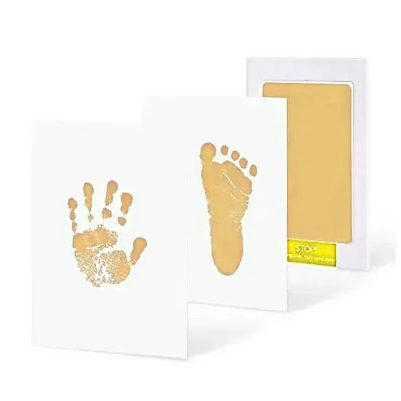 Kit de Lembrança para Bebê Recém-Nascido | Pegadas e Mãozinhas com Almofada de Tinta Segura