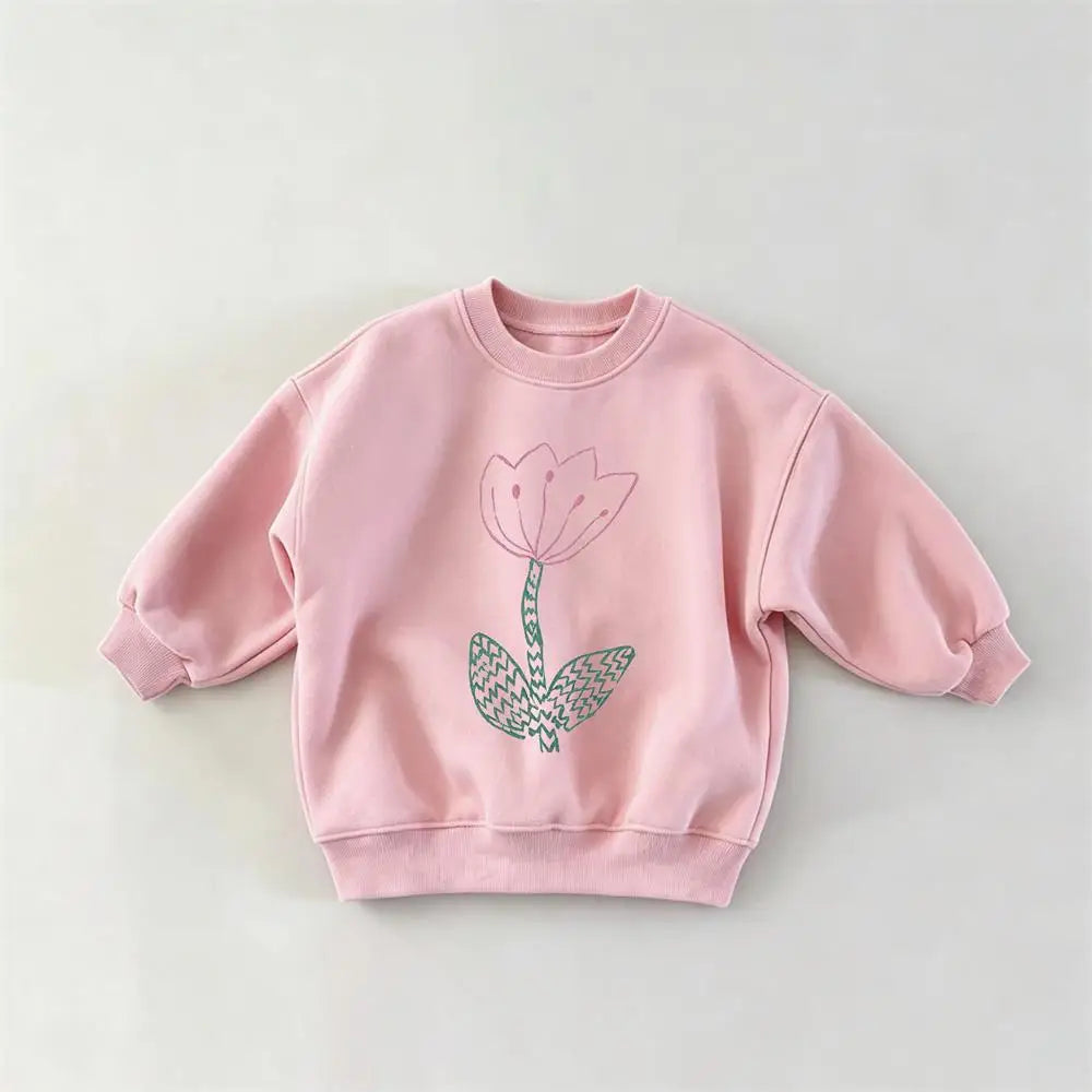 Conjunto Infantil Hoodie com Estampa de Desenho Animado – Moletom com Capuz e Calça para Meninos e Meninas