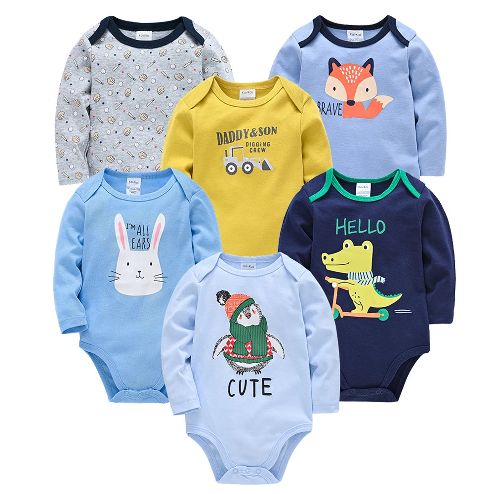 Body de Bebê Menino/Menina. Manga Longa 100% Algodão Roupas de Bebê 0-12 meses. 6 PEÇAS E 3 PEÇAS.