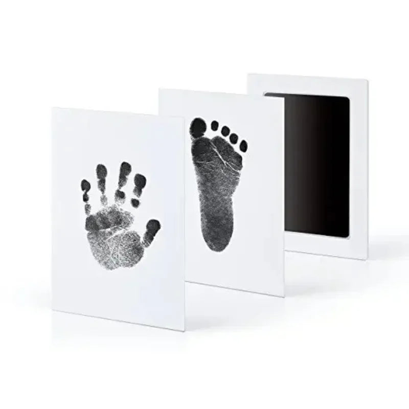 Kit de Lembrança para Bebê Recém-Nascido | Pegadas e Mãozinhas com Almofada de Tinta Segura