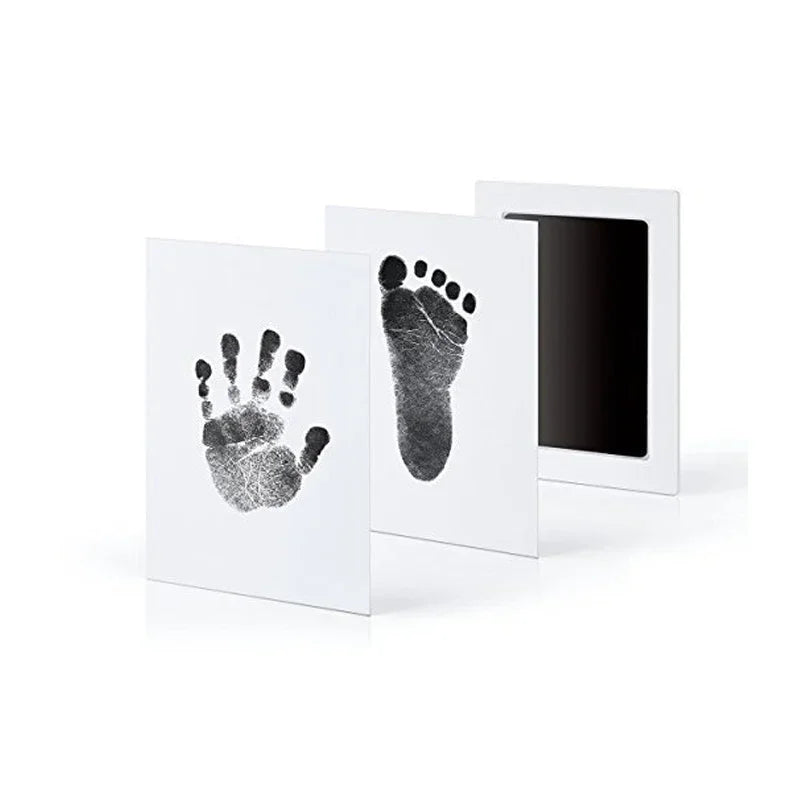 Kit de Lembrança para Bebê Recém-Nascido | Pegadas e Mãozinhas com Almofada de Tinta Segura
