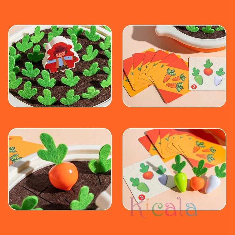 Brinquedo Educativo Montessori para Crianças | Jogo de Cenouras, Encaixe de Formas e Desenvolvimento Infantil