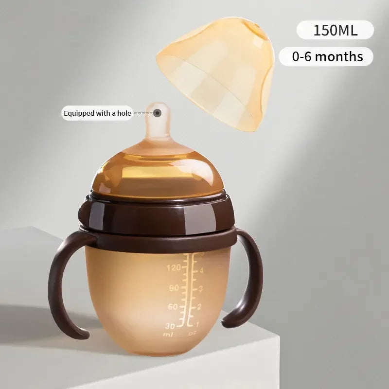 Mamadeira de Silicone com Alça para Bebê – Ideal para Desmame, com Bico Anti-Asfixia e Design Ergonômico