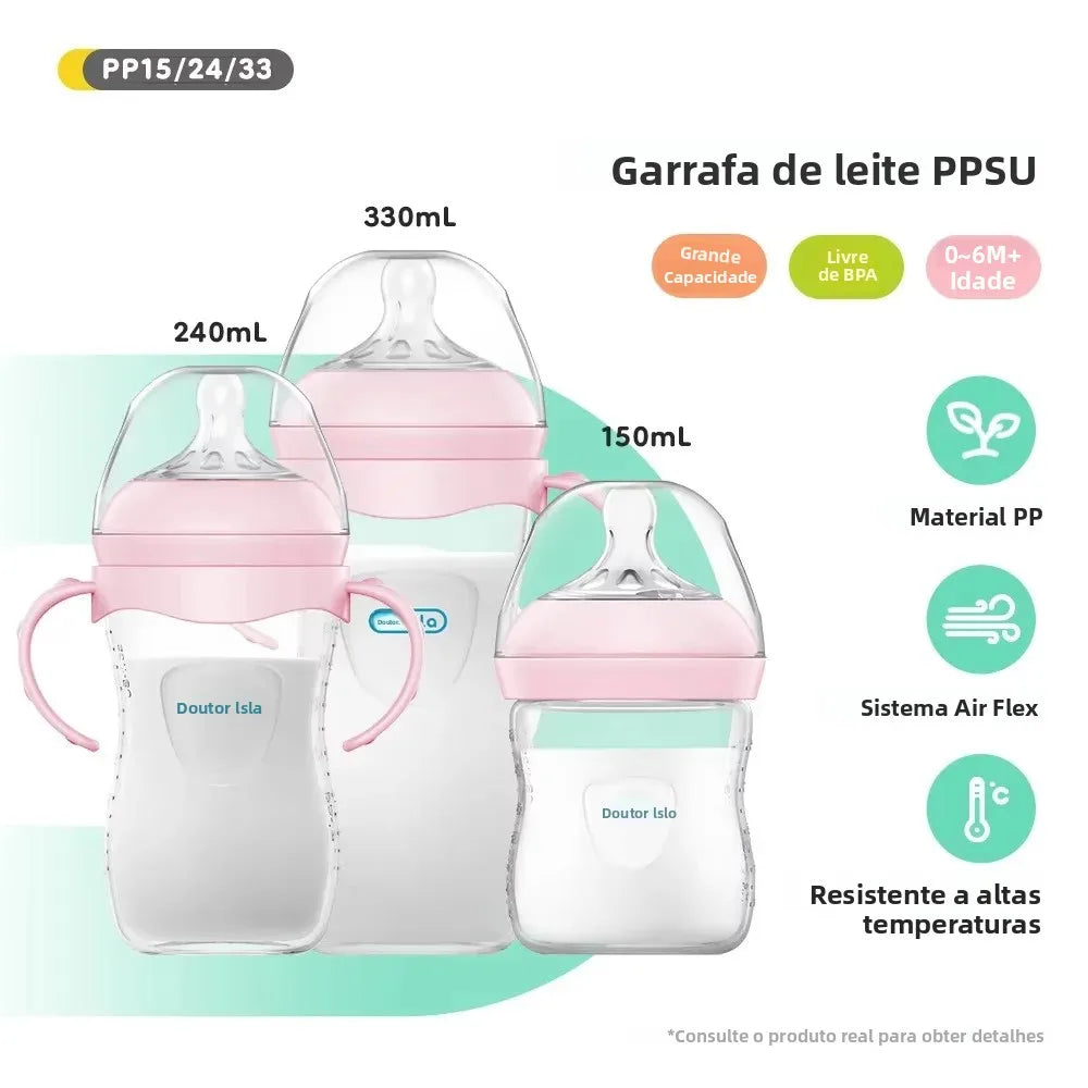 Mamadeira para Recém-Nascido 150/240/330ML. Garrafa de PP para Bebê com Alça Mamadeira. Alimentação Bebê Novos.