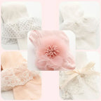 Meia-calça de bebê para meninas, com renda, laço e flor, meias finas para verão, primavera e outono, meias de malha para recém-nascidos e crianças pequenas.