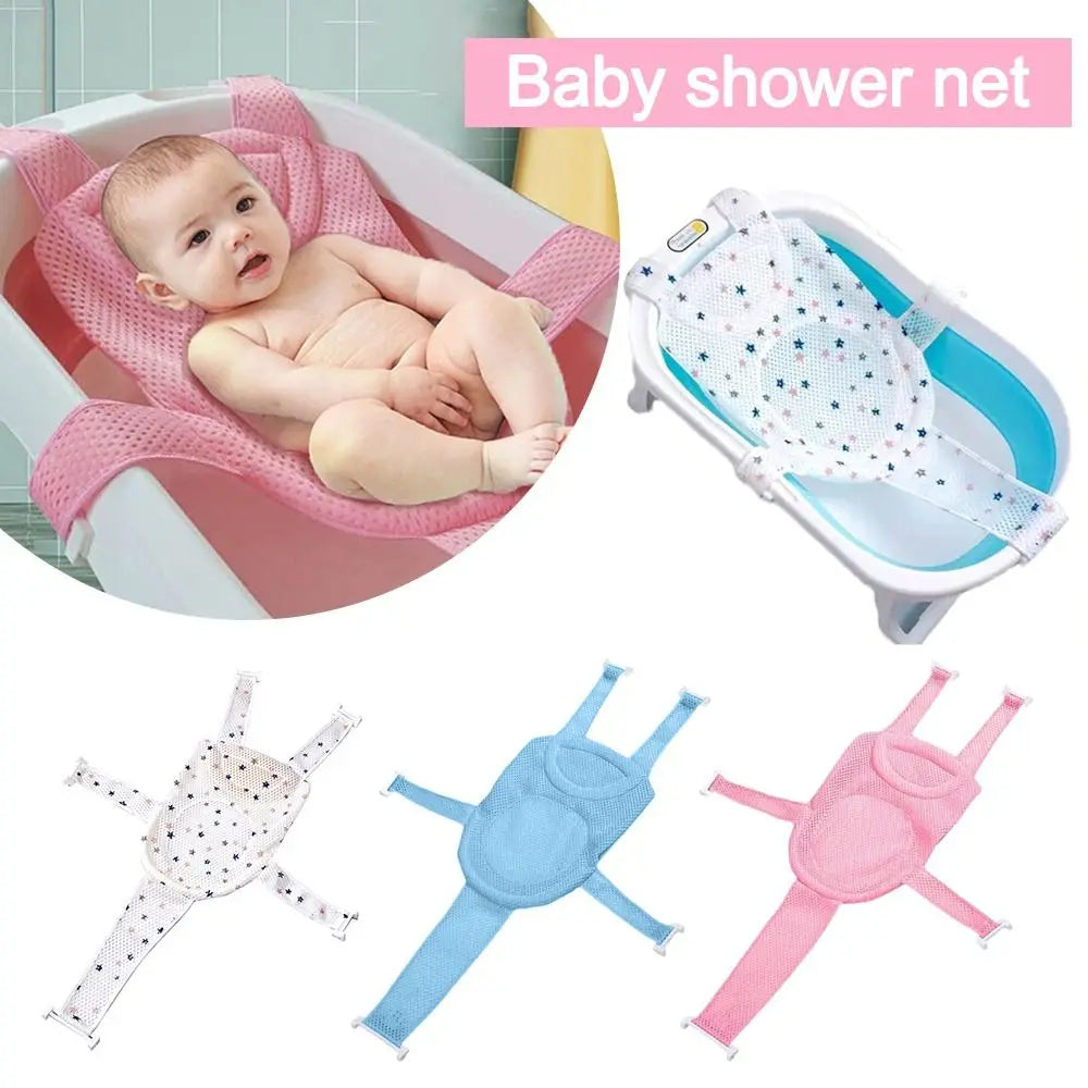 Tapete de Rede de Banho Antiderrapante em Forma de Cruz para Bebê, Almofada de Banho Ajustável para Recém-nascidos, Banheira Infantil, Cama de Banho para Chuveiro, Assento de Banho para Bebê.