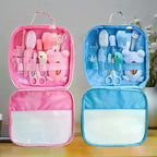 Conjunto de bolsa de cuidados para bebê com treze peças e vinte peças, cortador de unhas e aspirador nasal, limpeza diária do bebê.