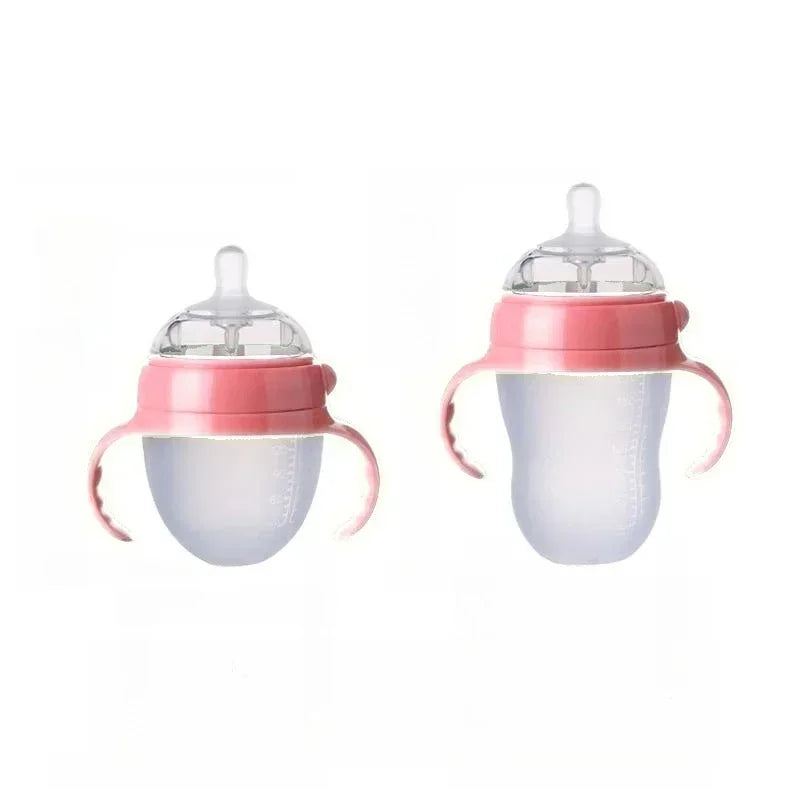 Mamadeira de Silicone com Alça para Bebê – Ideal para Desmame, com Bico Anti-Asfixia e Design Ergonômico